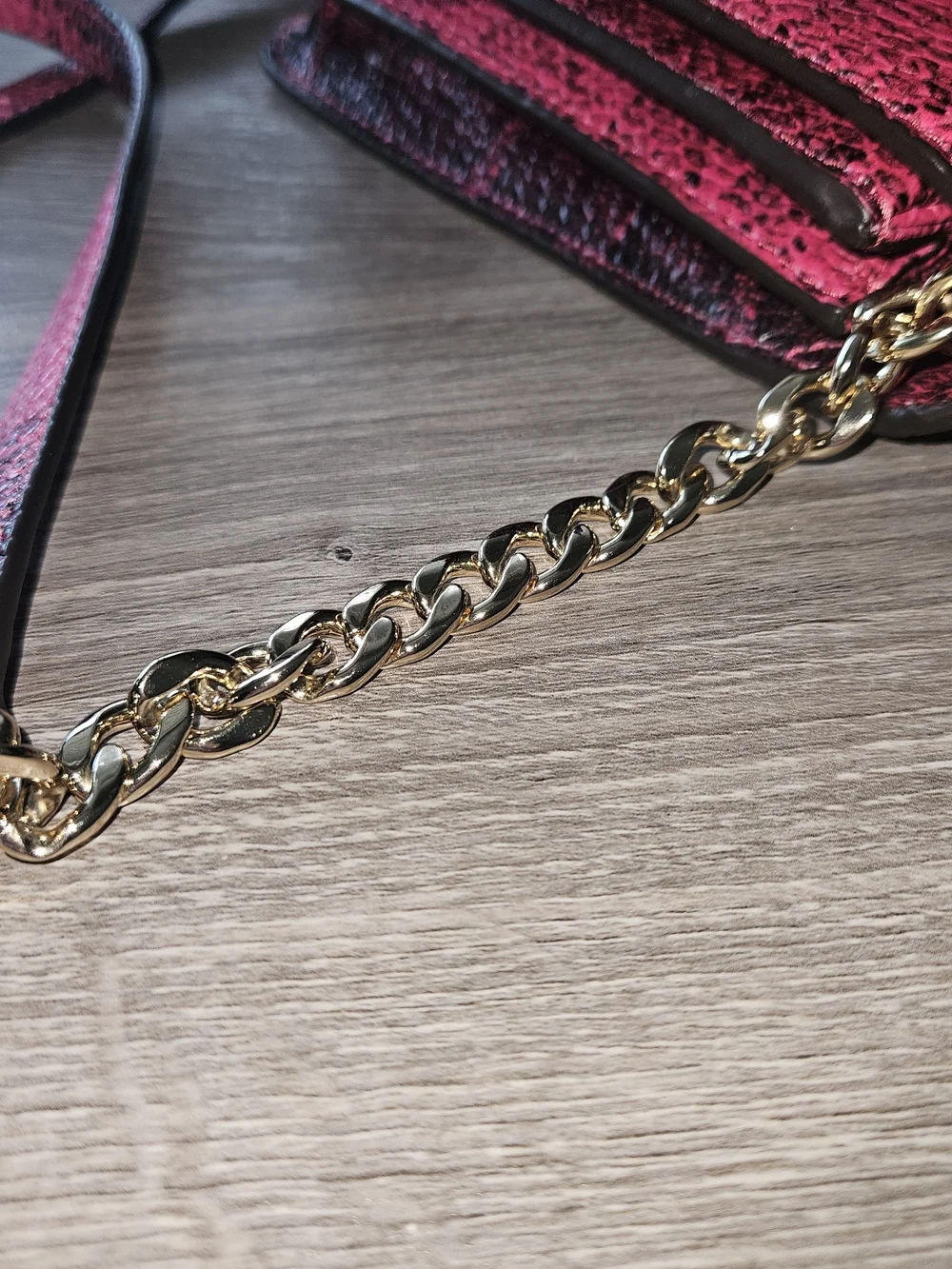 MICHAEL KORS Pink Snake-Embossed Crossbody Bag
